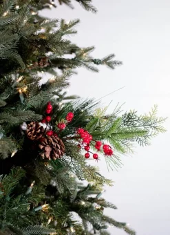 Decorator's Warehouse 25” Ice Mixed Pine Berry Pinecone Spray > Farmhouse|Christmas Sprays