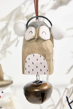 Decorator's Warehouse Icon with Bell Wood Ornament > Christmas Ornaments|Winter Woodland