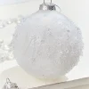 Decorator's Warehouse 4" - 5.5" Icy Beaded White Glass Ornament > White Christmas|Sugar & Spice