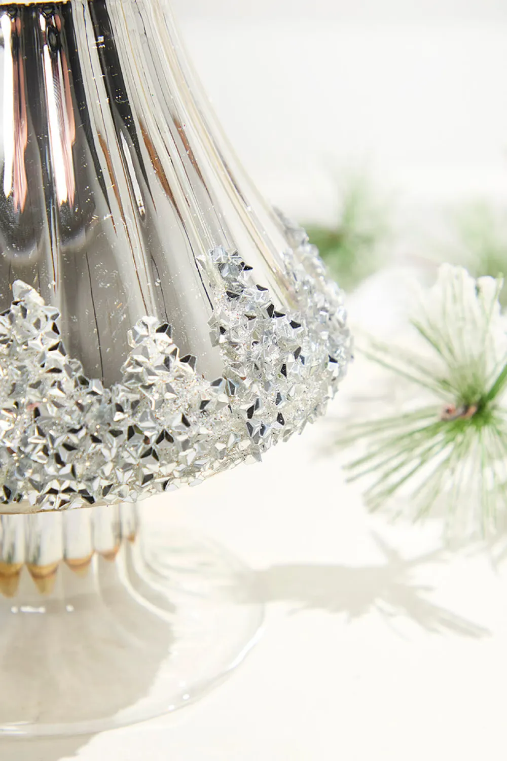 Decorator's Warehouse 12.5" Icy Silver Christmas Tree > White Christmas|Tabletop & Accent Trees