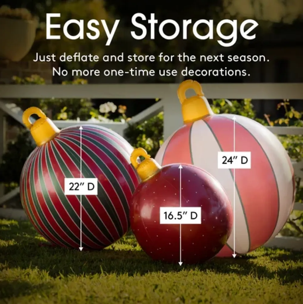 Decorator's Warehouse Inflatable Christmas Ornaments - Set of 3 > Christmas Decor|Christmas Accents