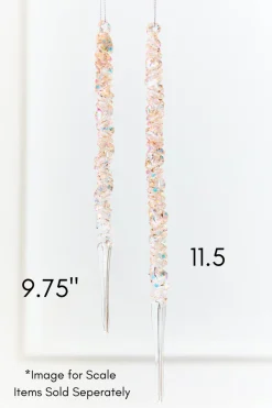 Decorator's Warehouse 11.5" Iridescent Glass Icicle Ornament > White Christmas|Christmas Decor