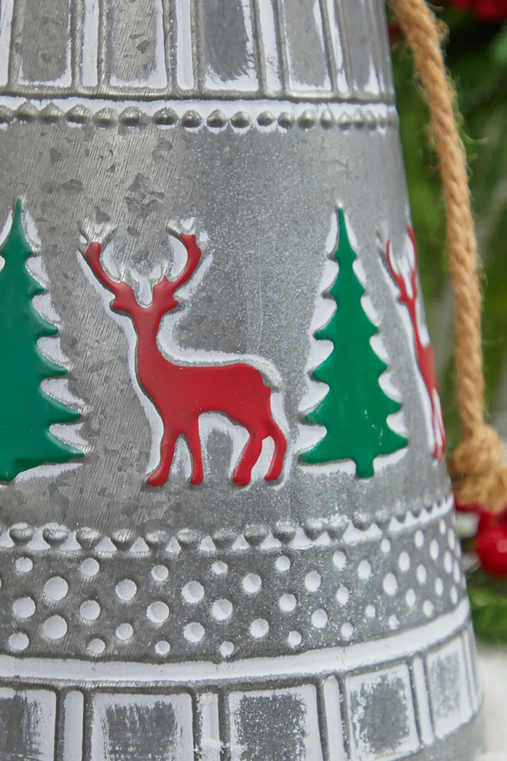 Decorator's Warehouse 8” Iron Pressed Bell with Deer & Tree Detail > Christmas Decor|Believe