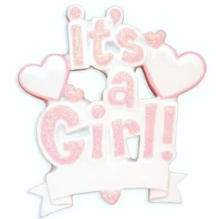 Decorator's Warehouse It’s A Girl - Customizable Ornament > Christmas Ornaments|Christmas Decor