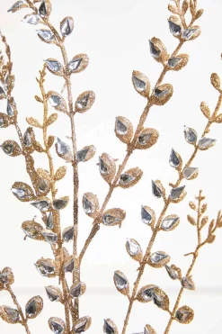 Decorator's Warehouse 33" Jeweled Champagne Leaf Spray > Christmas Sprays|Christmas Decor