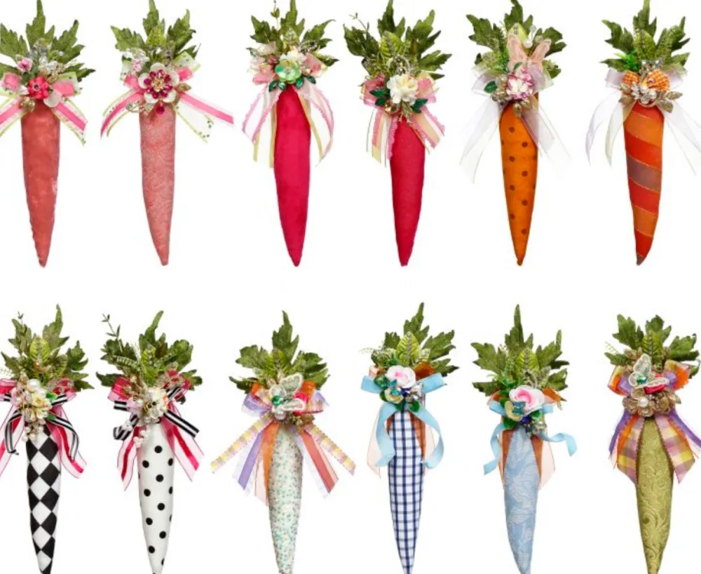Decorator's Warehouse 9.5" Jeweled Embellished Carrots, Set of 12 - Mark Roberts > Mark Roberts Easter|Mark Roberts Spring