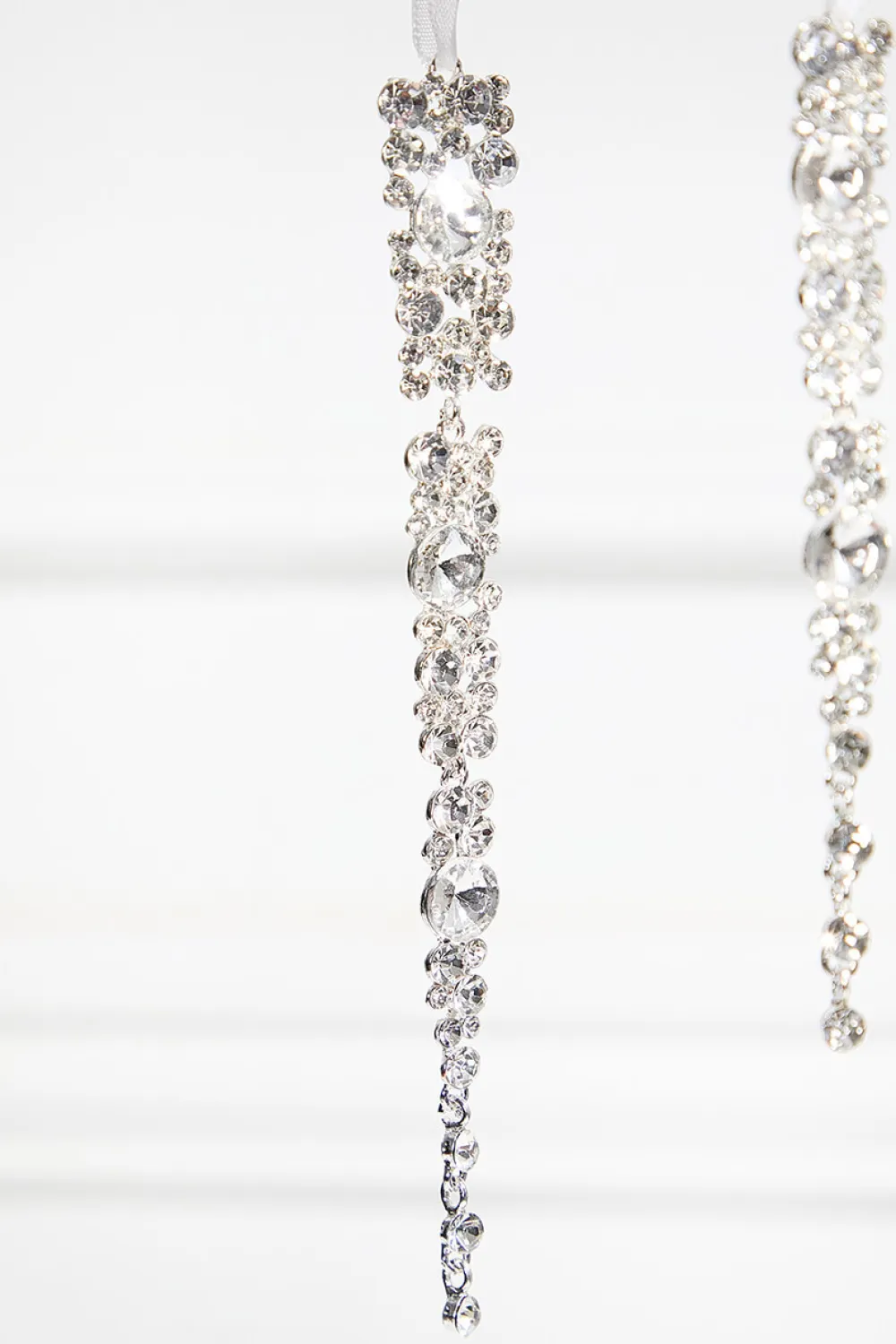 Decorator's Warehouse Jewel Icicle Ornaments - Set of 2 > White Christmas|Red & Silver