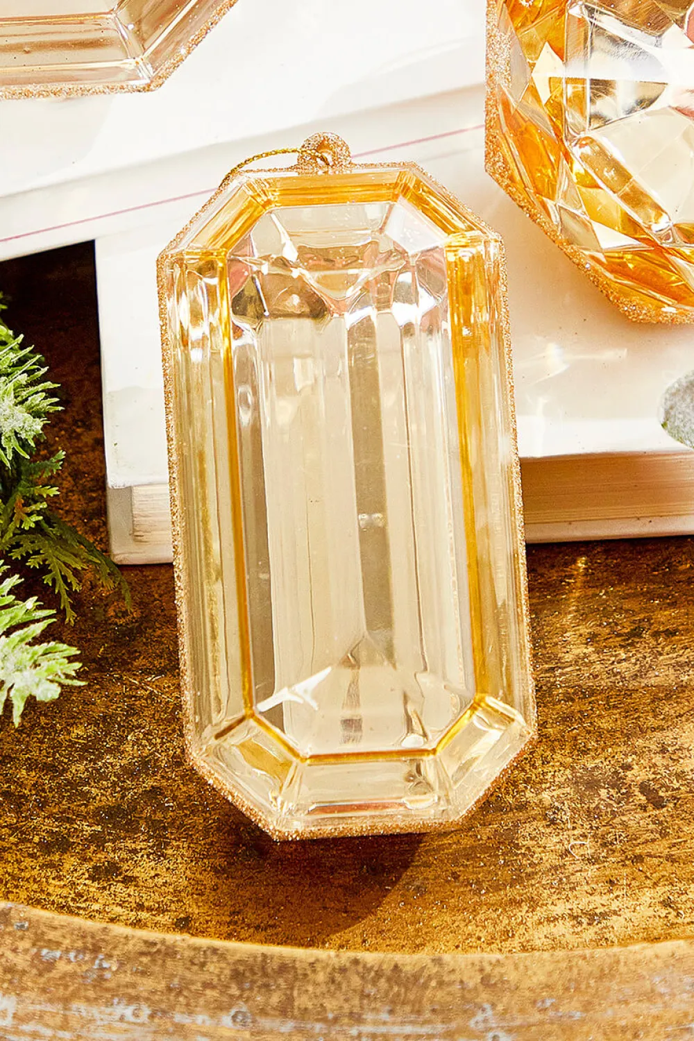 Decorator's Warehouse 4"-5" Jewel Ornament - Champagne > Jewels|Christmas Decor