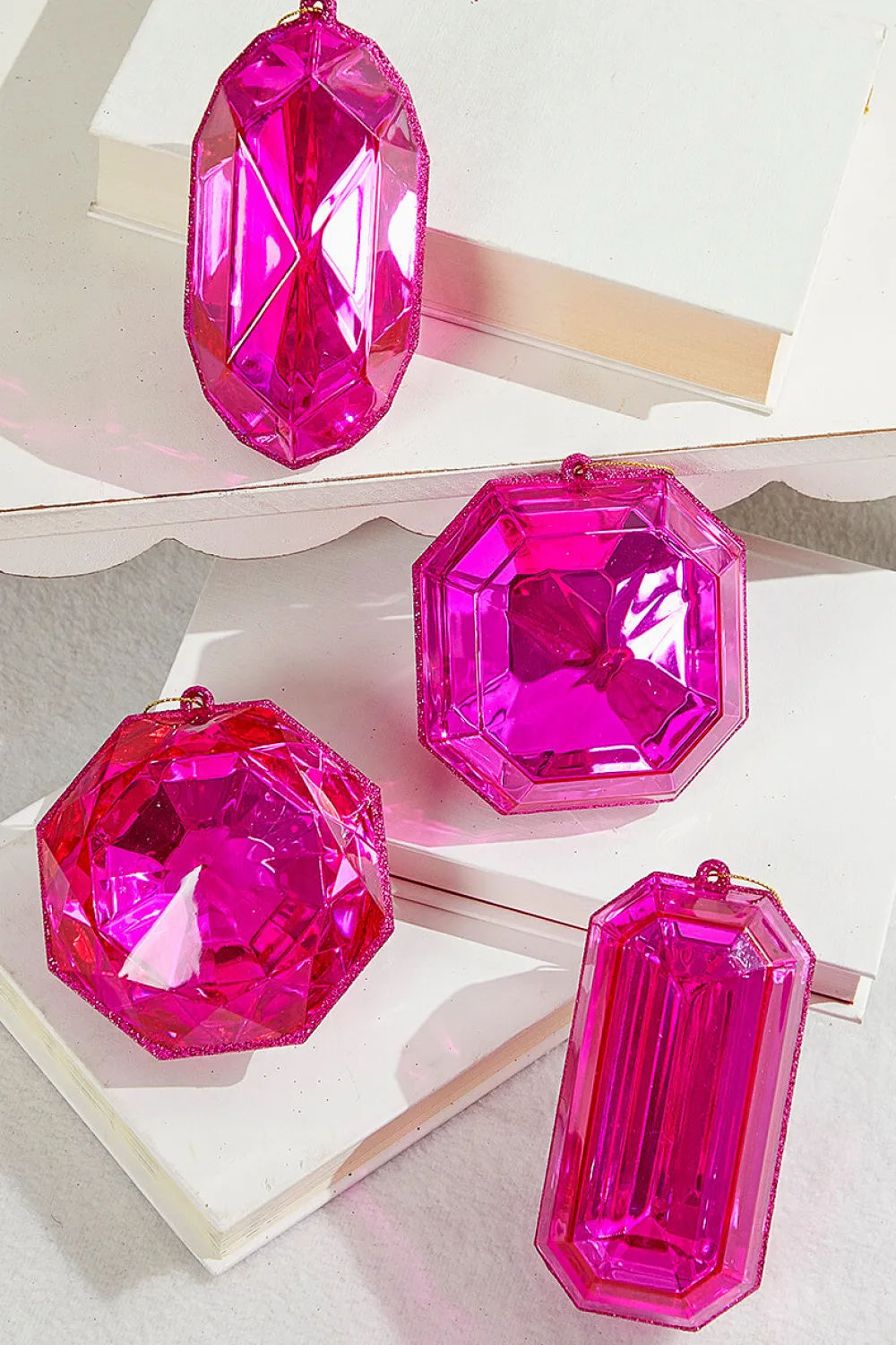 Decorator's Warehouse 4"-5" Jewel Ornament - Pink > Jewels|Christmas Decor