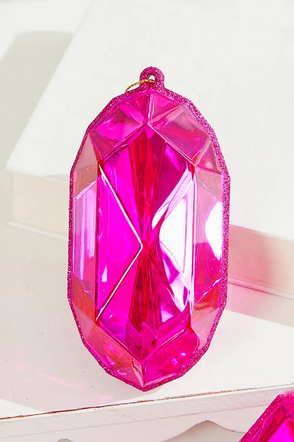 Decorator's Warehouse 4"-5" Jewel Ornament - Pink > Jewels|Christmas Decor