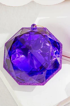 Decorator's Warehouse 4"-5" Jewel Ornament - Purple > Jewels|Christmas Decor