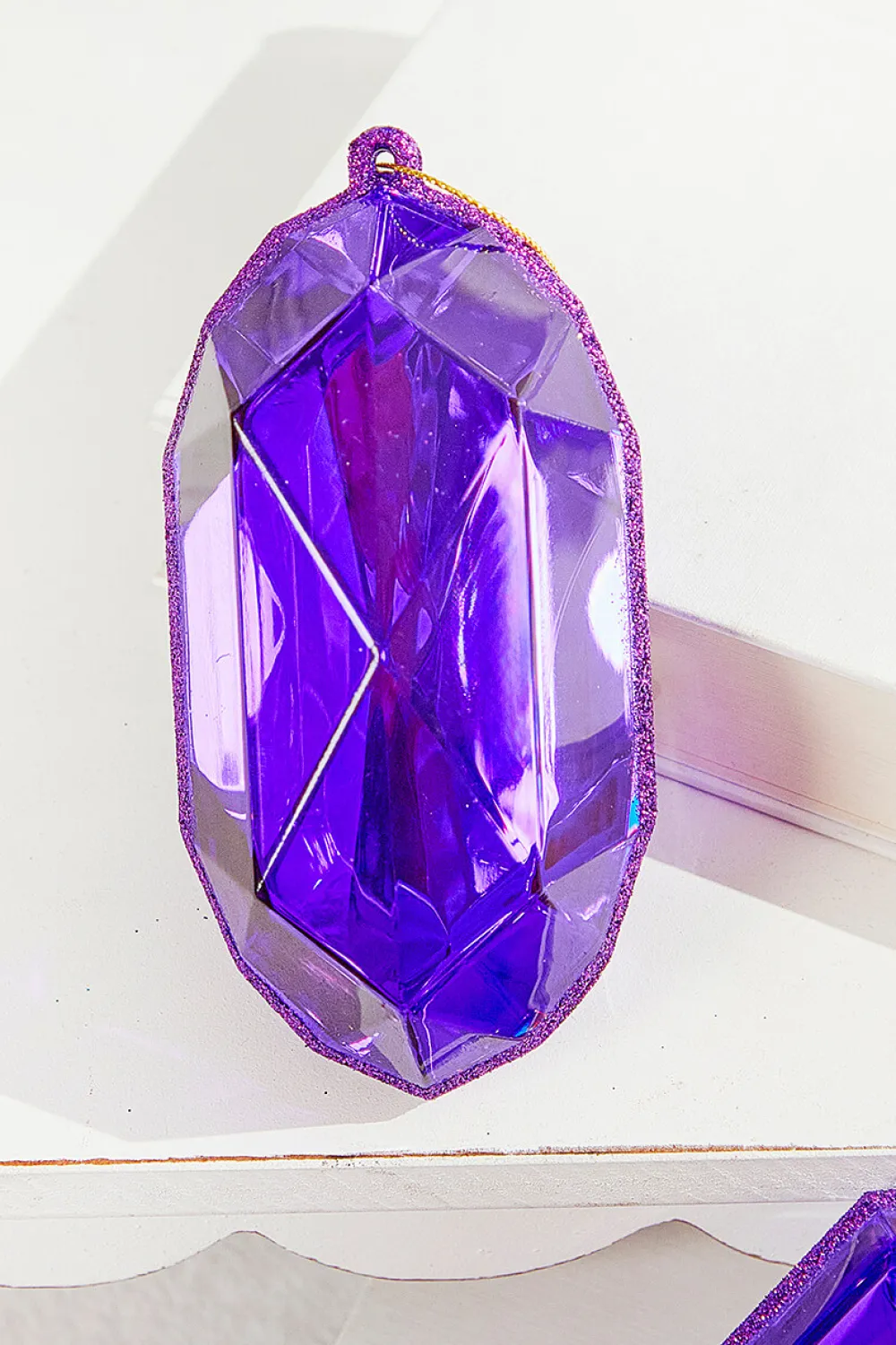 Decorator's Warehouse 4"-5" Jewel Ornament - Purple > Jewels|Christmas Decor