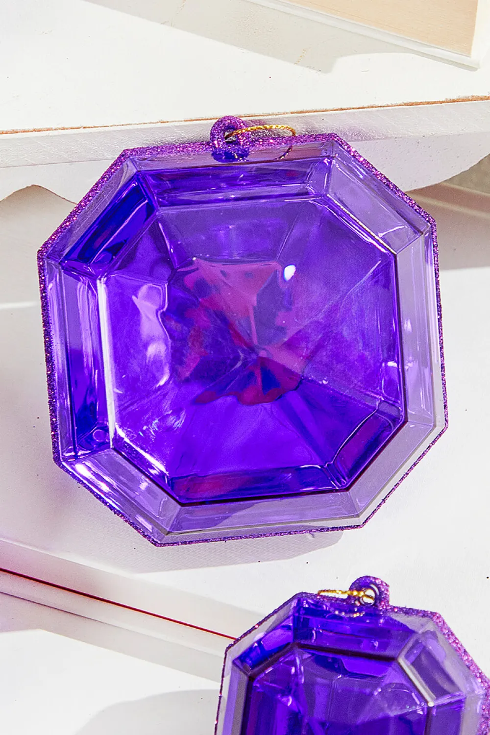 Decorator's Warehouse 4"-5" Jewel Ornament - Purple > Jewels|Christmas Decor