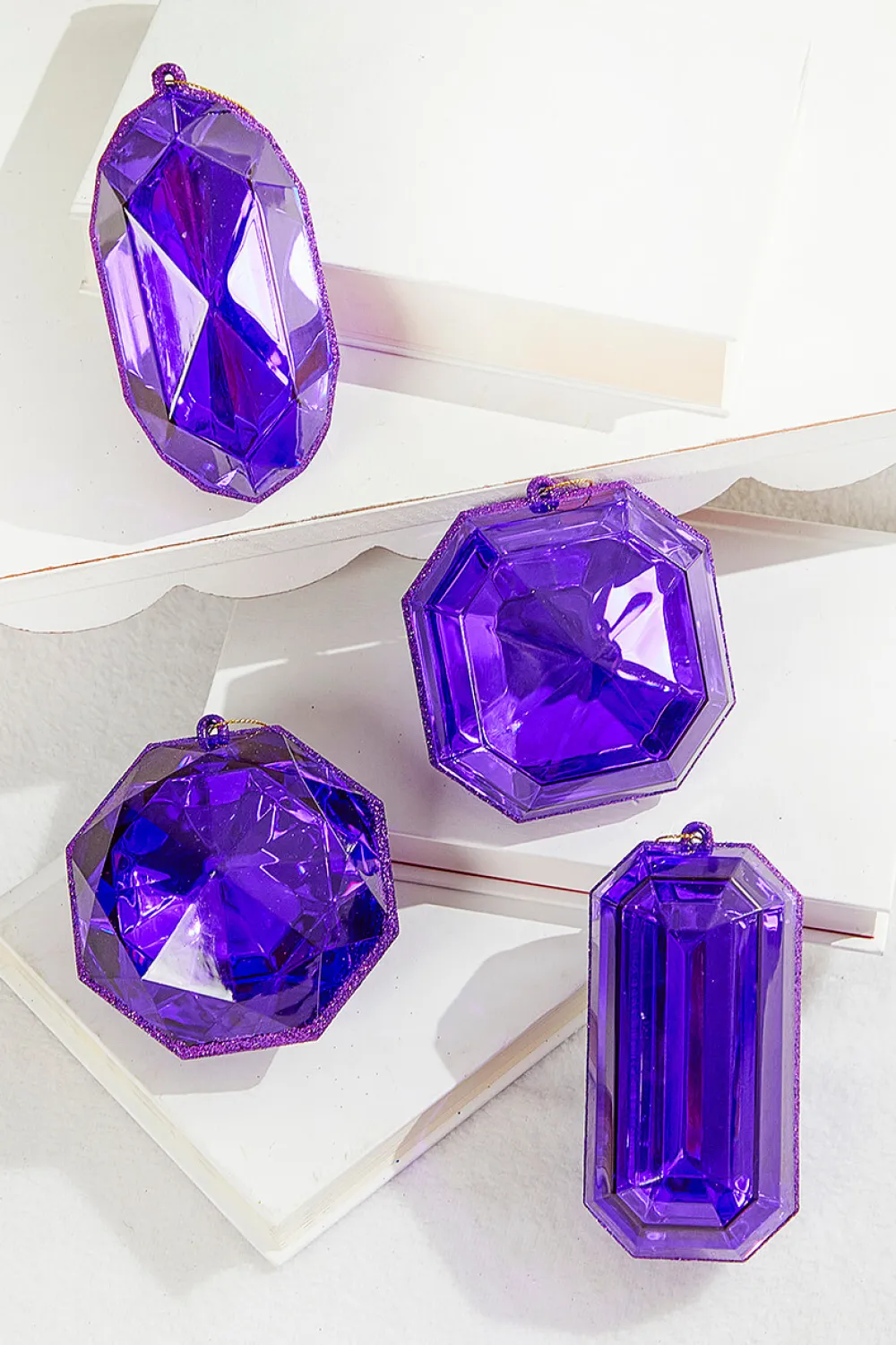 Decorator's Warehouse 4"-5" Jewel Ornament - Purple > Jewels|Christmas Decor