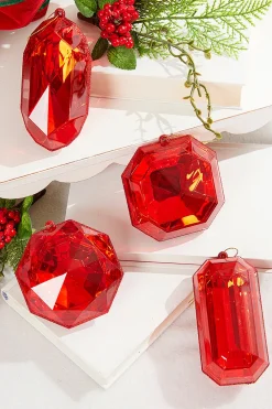 Decorator's Warehouse 4"-5" Jewel Ornament - Red > Jewels|Nutcracker