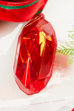 Decorator's Warehouse 4"-5" Jewel Ornament - Red > Jewels|Nutcracker