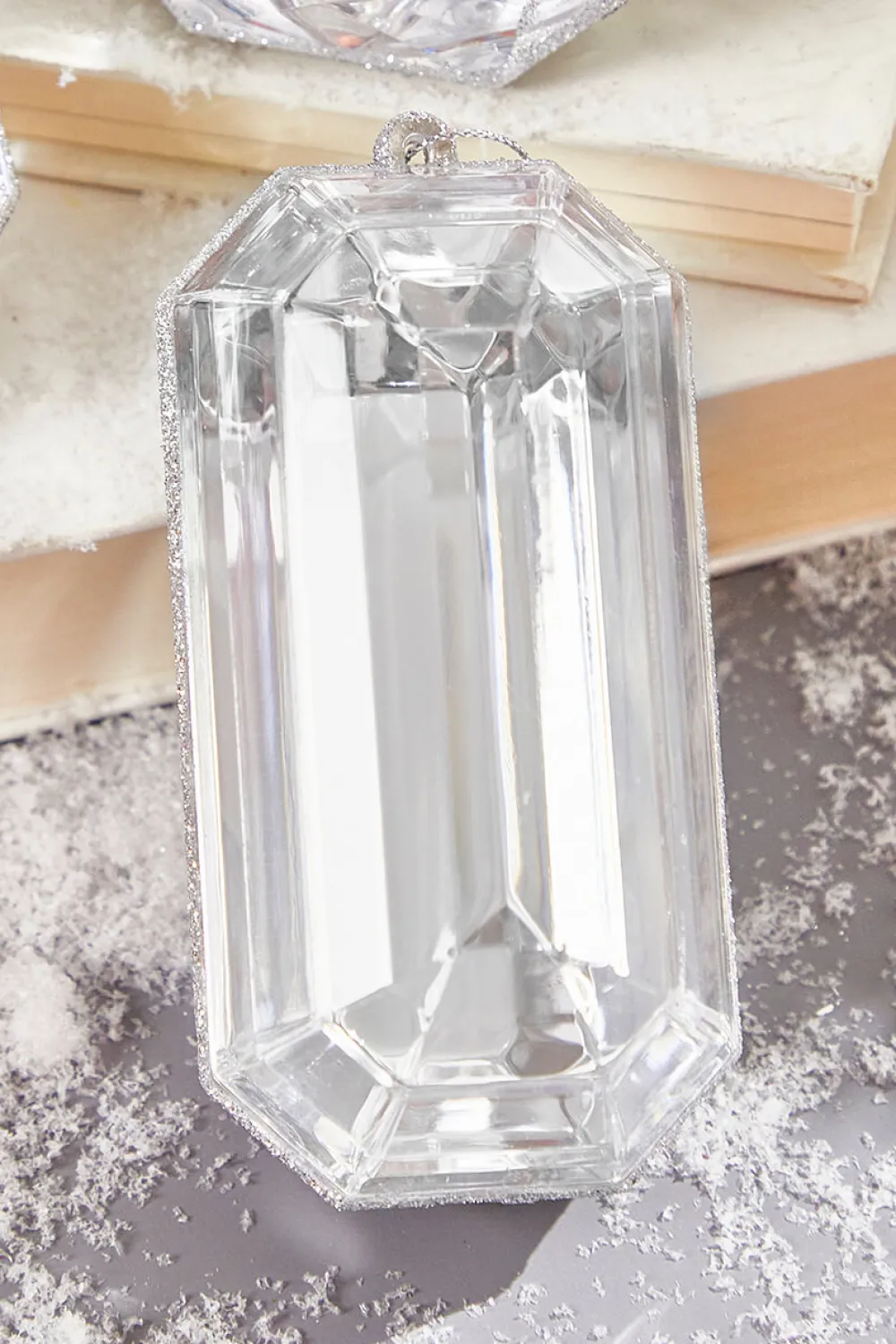 Decorator's Warehouse 4"-5" Jewel Ornament - Silver > White Christmas|Jewels