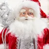 Decorator's Warehouse 21" Jewel Santa With Snowflake On Base > Santas & Angels|Red & Silver