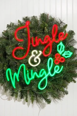 Decorator's Warehouse 23.1" Jingle & Mingle Lit Neon Sign > Christmas Decor|Indoor Lighting