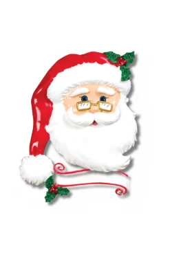 Decorator's Warehouse 4" Jolly Santa Customizable Ornament > Christmas Ornaments|Christmas Decor