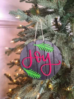 Decorator's Warehouse 5” Joy Christmas Ornament > Christmas Ornaments|Farmhouse