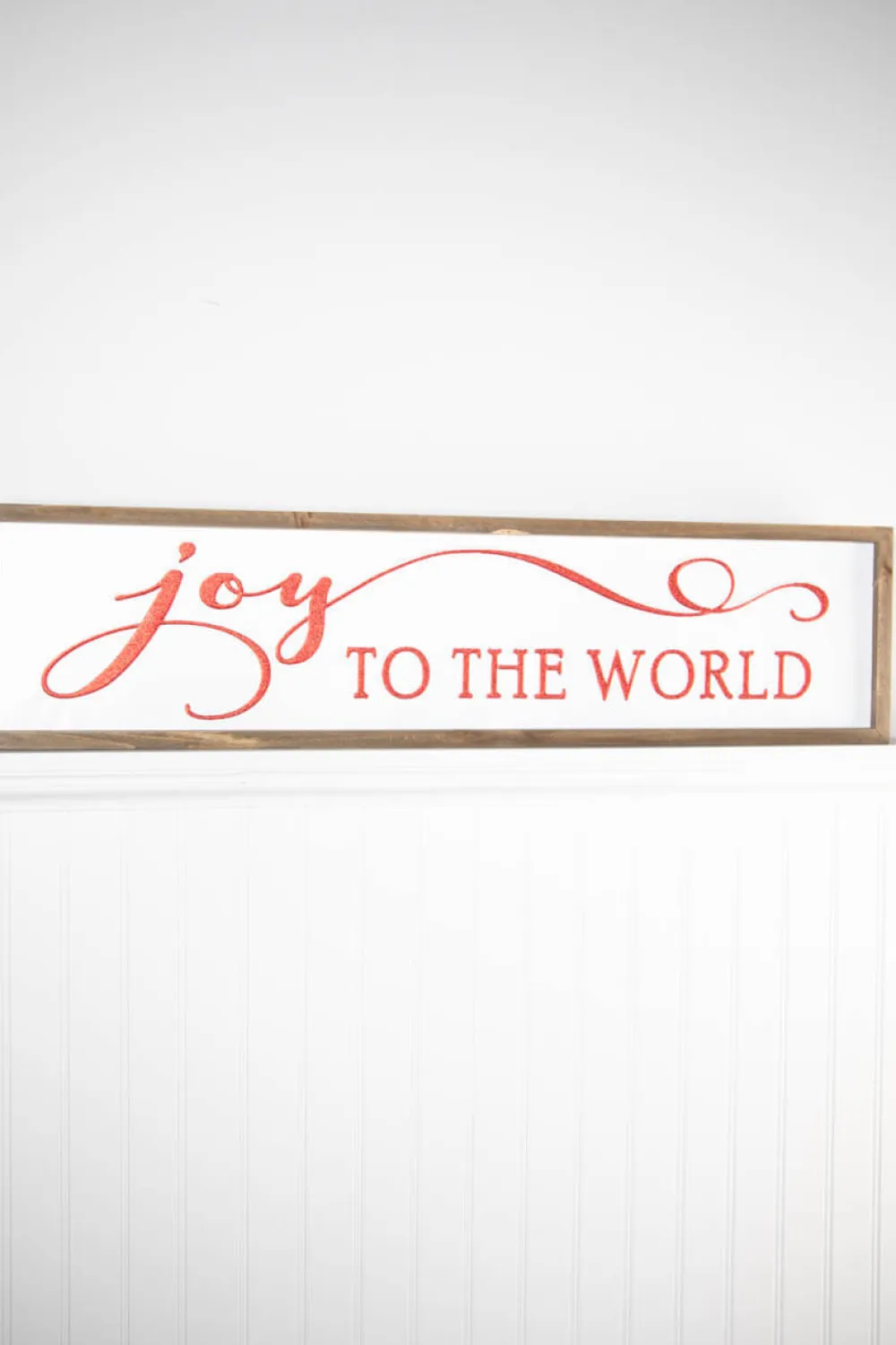 Decorator's Warehouse 31.8” Joy To The World Embossed Sign with Wood Frame & Glitter Accent Letters > Farmhouse|Christmas Decor