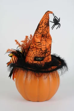 Decorator's Warehouse Karen Didion Lighted Pumpkin with Orange Hat > Halloween|Halloween