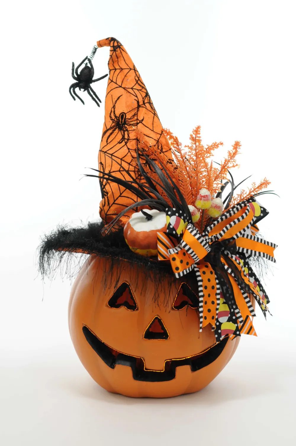 Decorator's Warehouse Karen Didion Lighted Pumpkin with Orange Hat > Halloween|Halloween