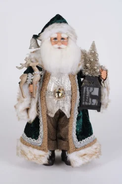 Decorator's Warehouse 17" Karen Didion Lighted Woodland Emerald Santa > Santas & Angels|Karen Didion
