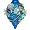 Decorator's Warehouse 9" Kings Jewel Fancy Finial Ornament, Blue - Mark Roberts > Mark Roberts
