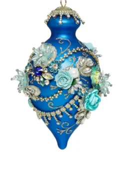 Decorator's Warehouse 9" Kings Jewel Fancy Finial Ornament, Blue - Mark Roberts > Mark Roberts