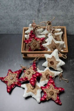 Decorator's Warehouse 3" Knit Star Ornament W/ Box - Set of 12 > Patriotic Decor|Patriotic Decor