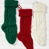 Decorator's Warehouse Knitted Christmas Stockings - Green > Christmas Decor|Christmas Textiles