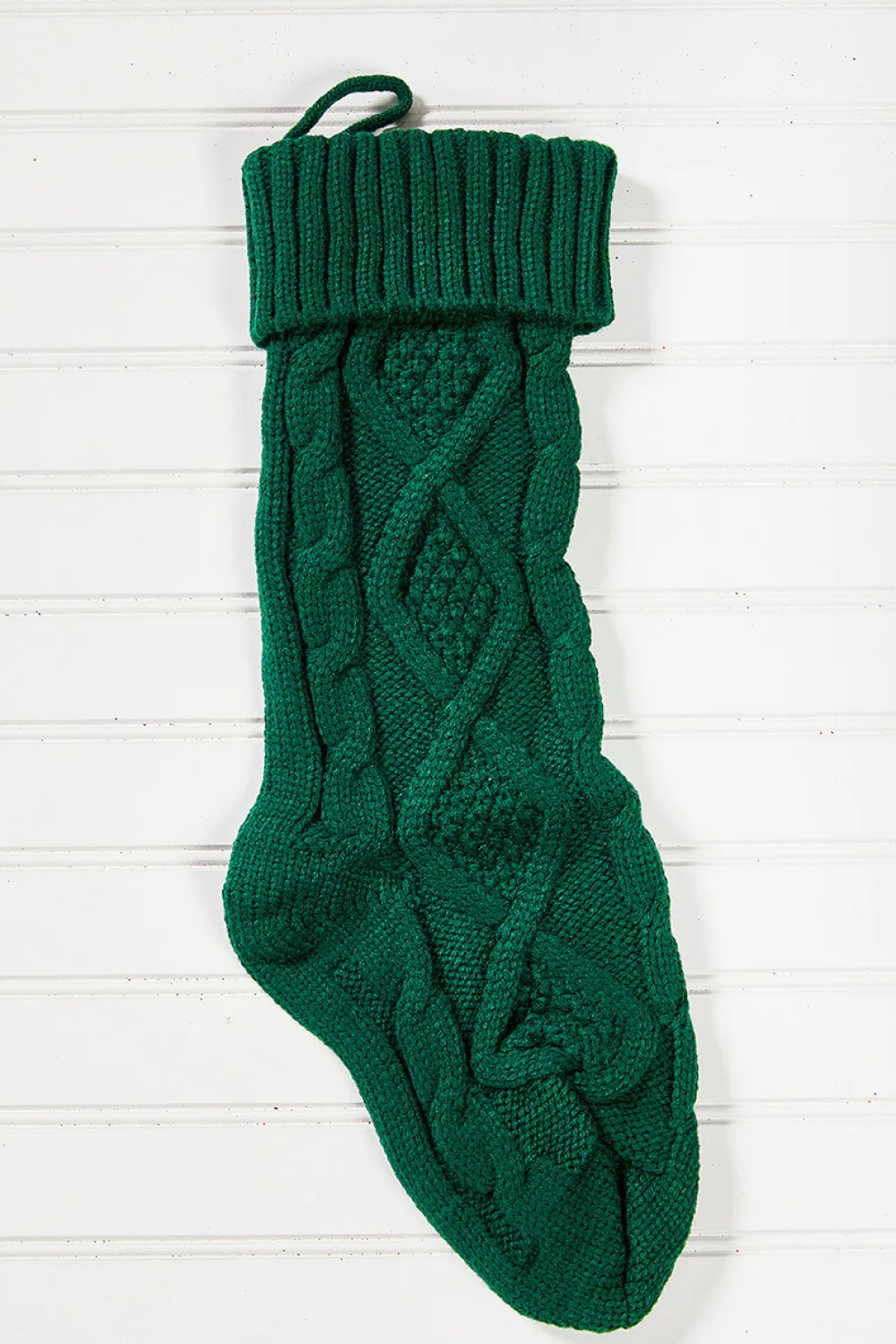 Decorator's Warehouse Knitted Christmas Stockings - Green > Christmas Decor|Christmas Textiles