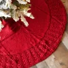 Decorator's Warehouse Knitted Tree Skirt - Red > Christmas Decor|Christmas Textiles