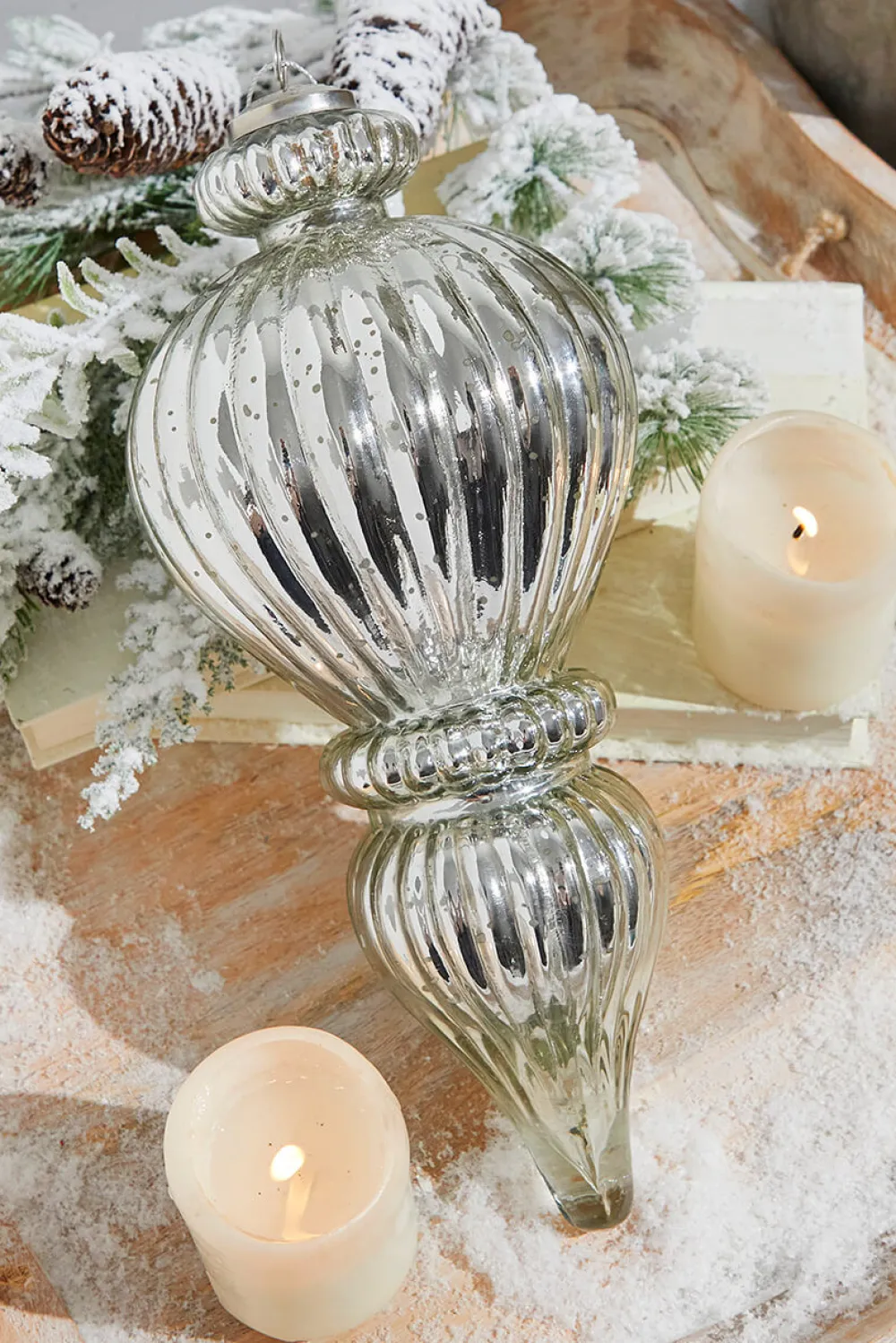 Decorator's Warehouse 12" Lantern Antique Mercury Glass Ornament > Christmas Decor|Natural Elegance