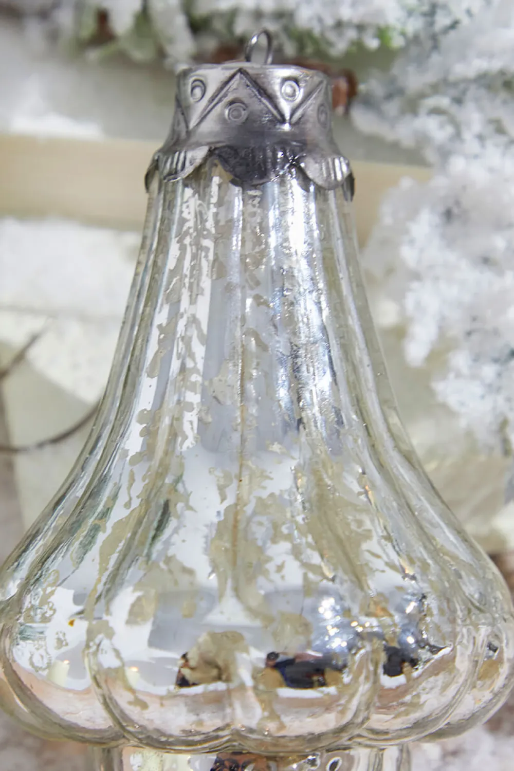 Decorator's Warehouse 7" Lantern Elizabethan Mercury Glass Ornament > Christmas Decor|Natural Elegance