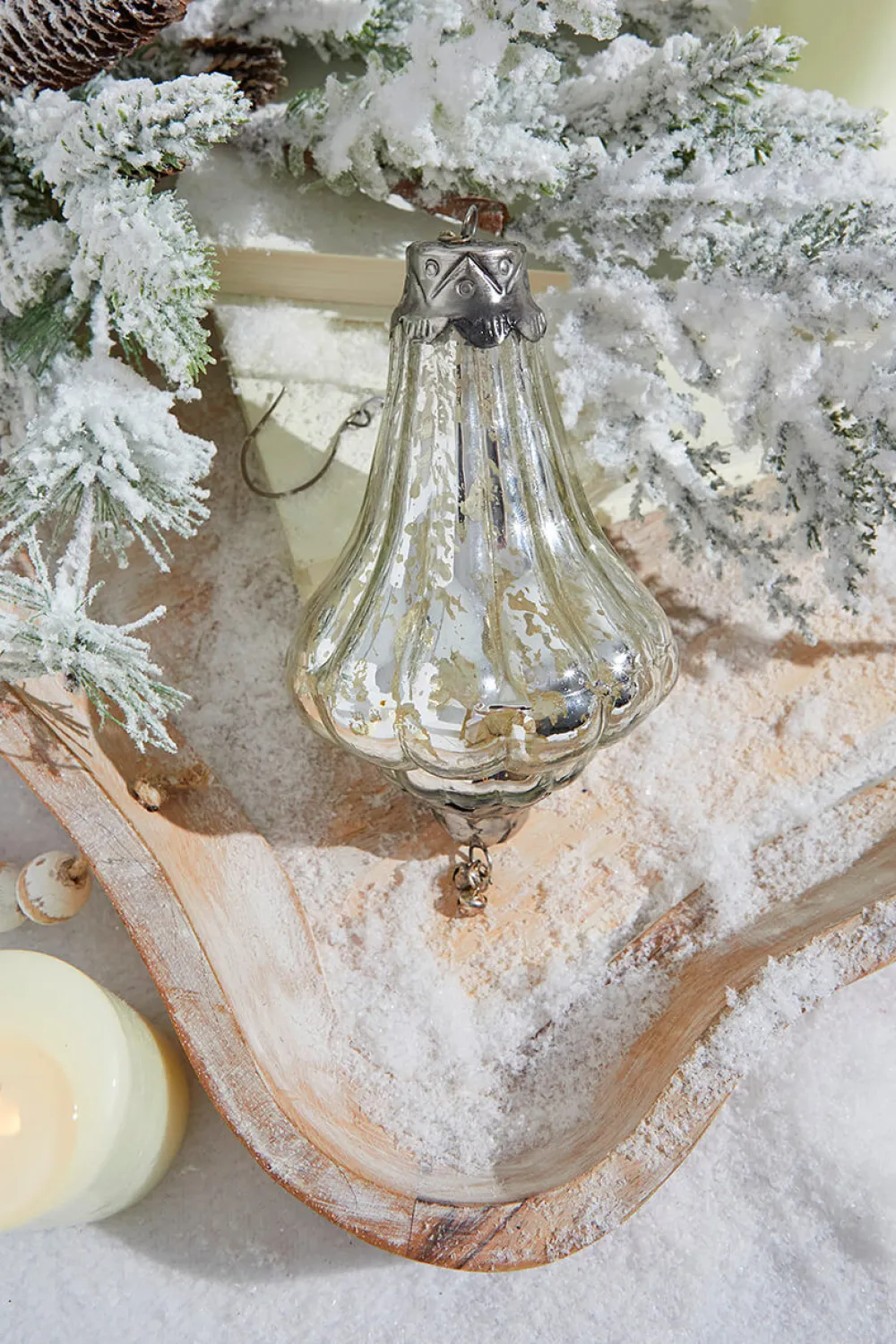 Decorator's Warehouse 7" Lantern Elizabethan Mercury Glass Ornament > Christmas Decor|Natural Elegance