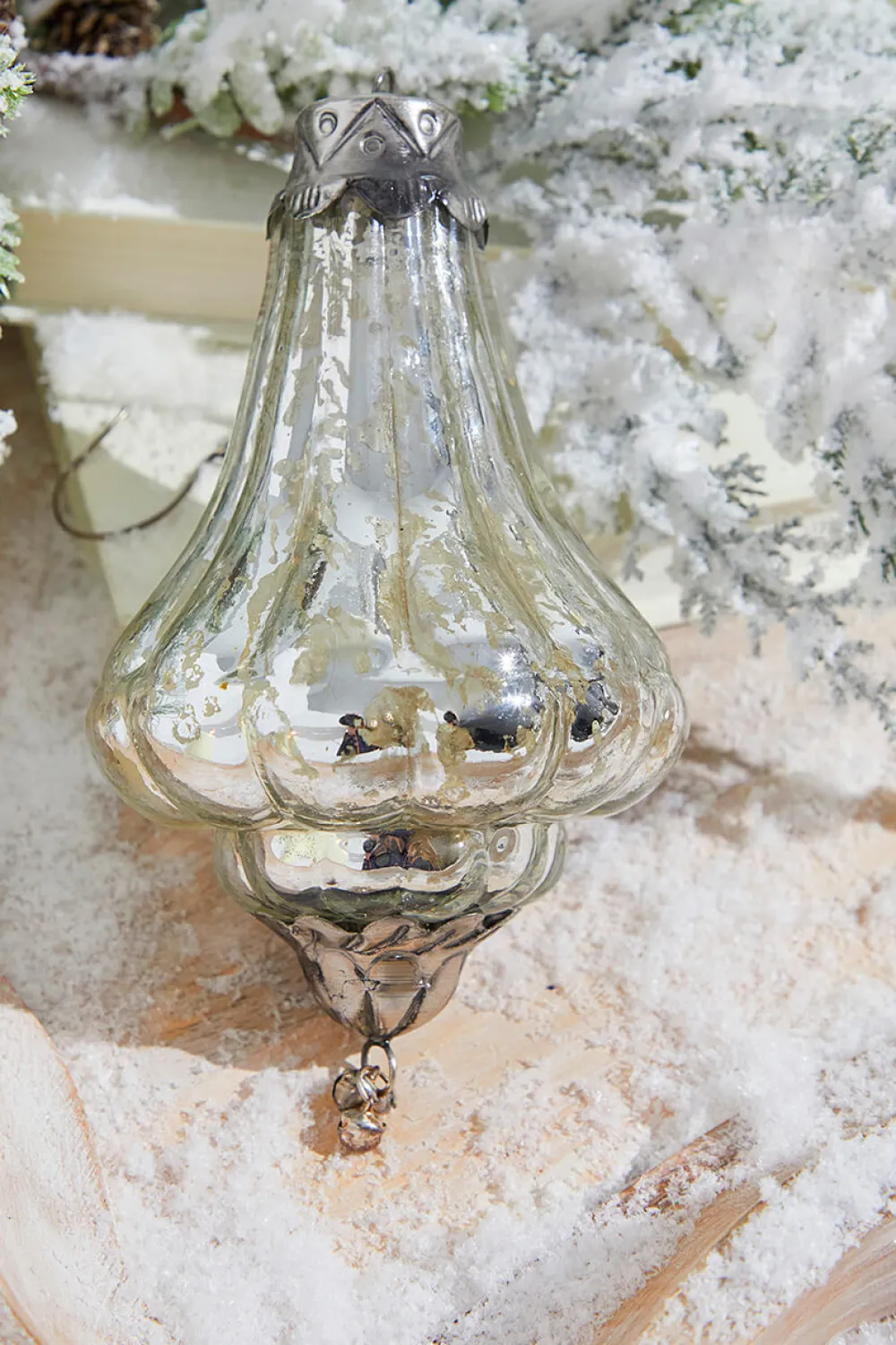 Decorator's Warehouse 7" Lantern Elizabethan Mercury Glass Ornament > Christmas Decor|Natural Elegance