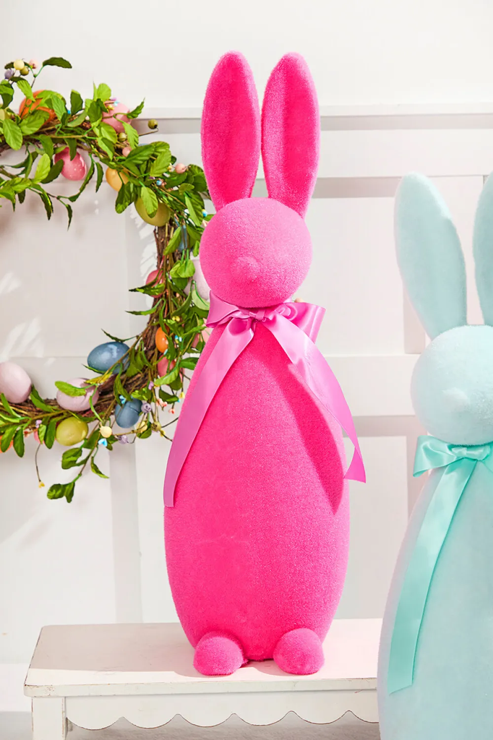 Decorator's Warehouse 26" Large Flocked Easter Bunnies > Easter Table Decor|Easter Decor