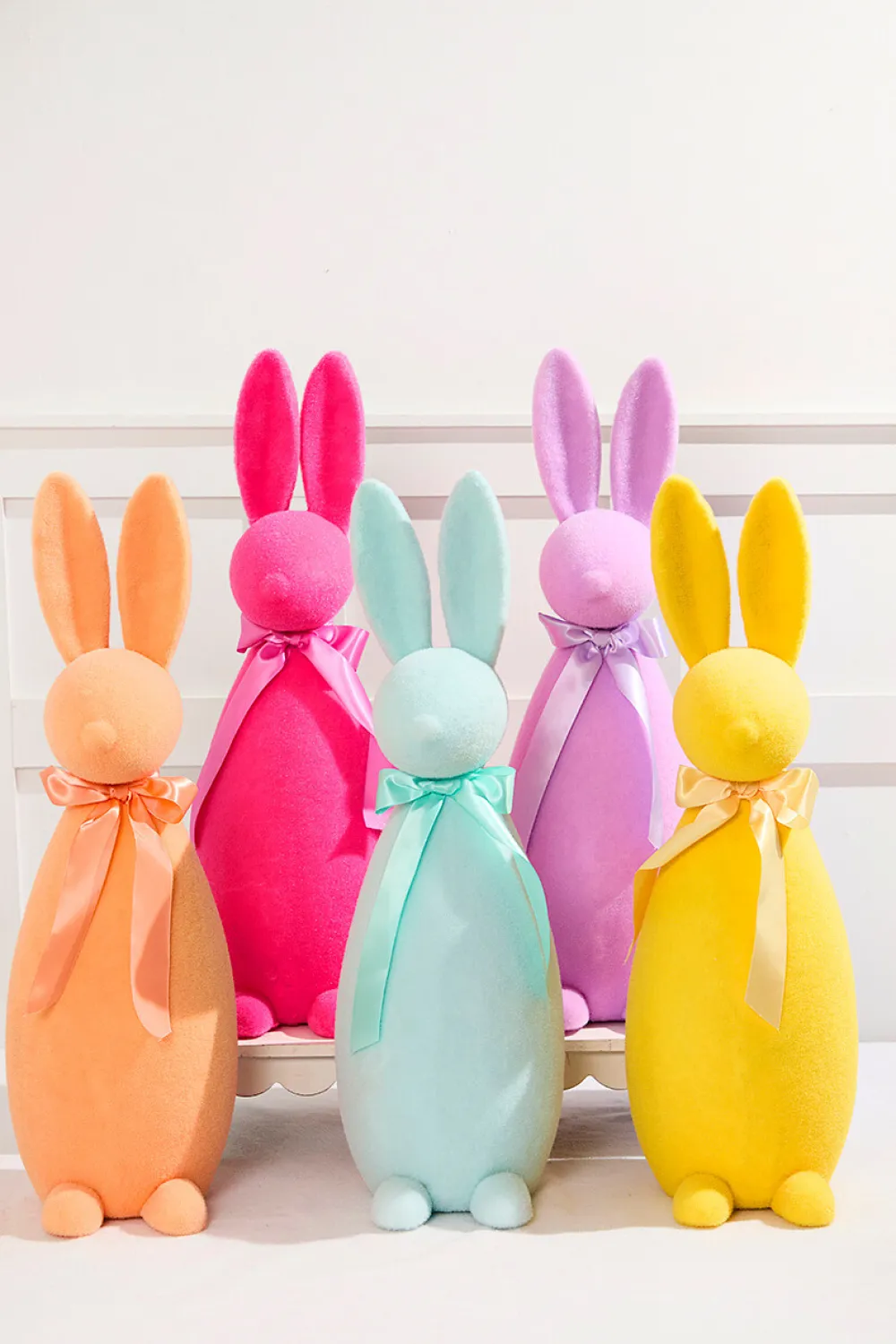 Decorator's Warehouse 26" Large Flocked Easter Bunnies > Easter Table Decor|Easter Decor