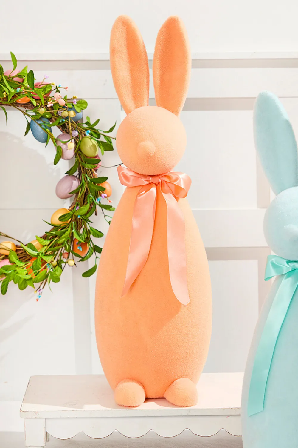 Decorator's Warehouse 26" Large Flocked Easter Bunnies > Easter Table Decor|Easter Decor
