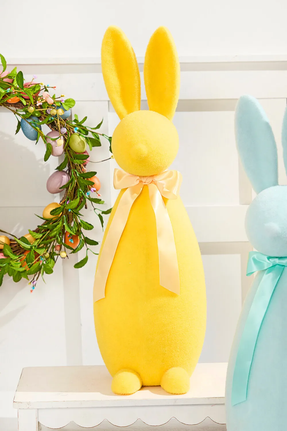 Decorator's Warehouse 26" Large Flocked Easter Bunnies > Easter Table Decor|Easter Decor