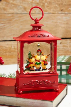 Decorator's Warehouse 9.5"LED Battery/USB Reindeer Band Water Globe with timer > Water Globes|Farmhouse