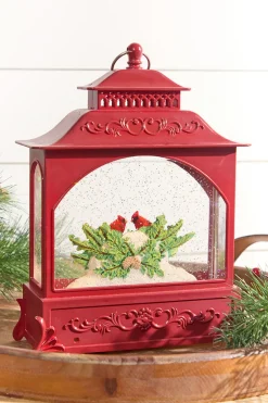 Decorator's Warehouse 11" LED Cardinal Lantern Waterglobe > Cardinal|Christmas Decor