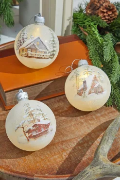 Decorator's Warehouse 4” LED Glass Cabin Ornament > Christmas Sale|Christmas Decor