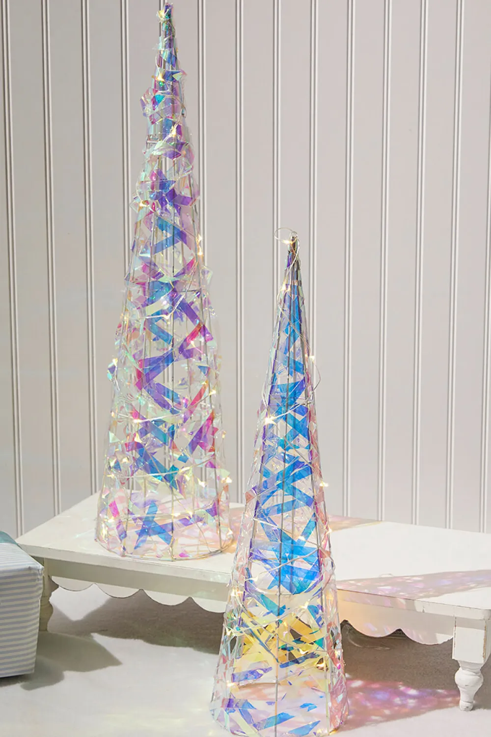Decorator's Warehouse LED Iridescent Trees (Battery Operated) - Set of 2 > Tabletop & Accent Trees|Christmas Sale