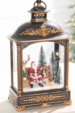 Decorator's Warehouse 17.5" LED Lantern with Santa and Animals > Cardinal|Christmas Accents