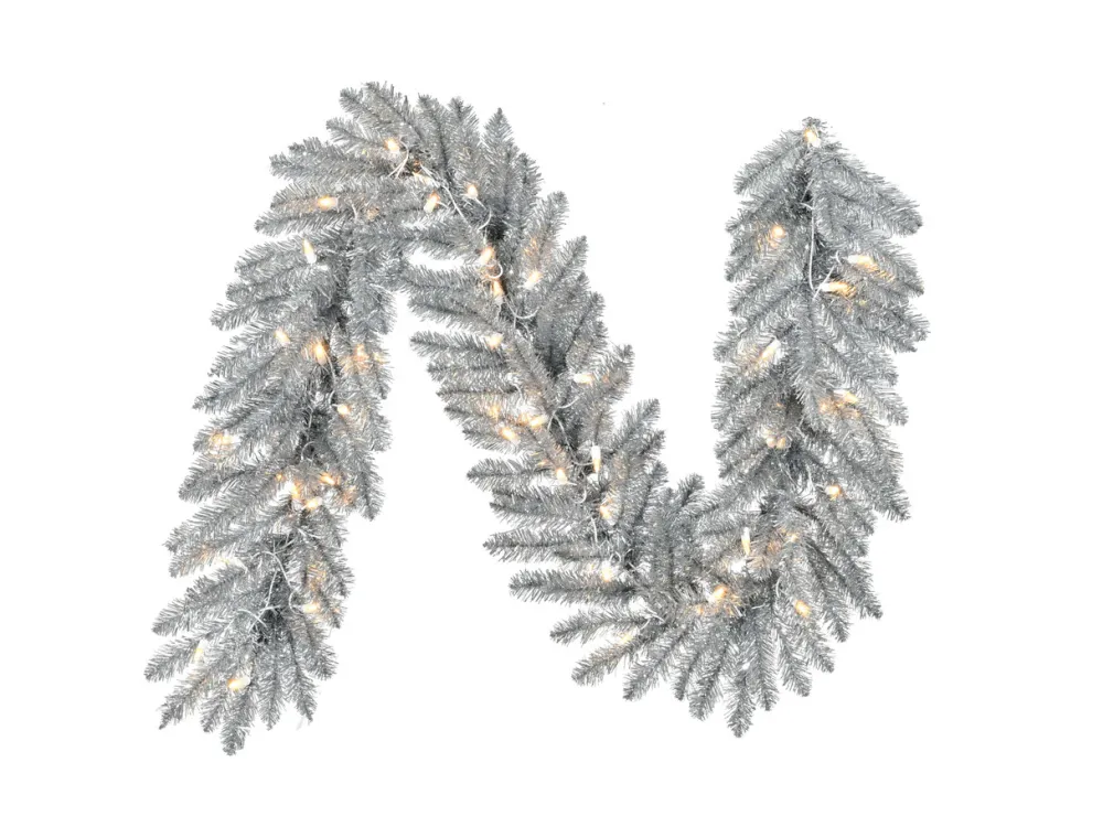 Decorator's Warehouse 6' LED Silverado Garland - Clear > Christmas Decor|Outdoor Lighting