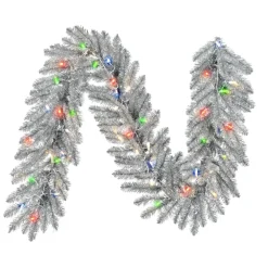 Decorator's Warehouse 6' LED Silverado Garland - Multi > Pre-Lit Garlands|Christmas Garlands